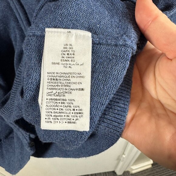 Amazon Essentials Men’s Full Zip Cotton Sweater Jacket Blue XL - Picture 8 of 9